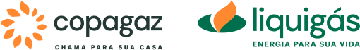 Logo Copagaz - Chama para sua casa e logo Liquigás - Energia para sua vida